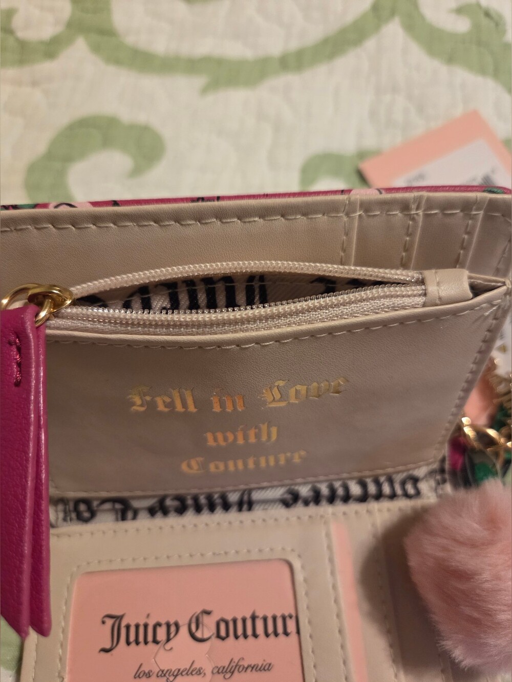NWT Juicy Couture Cherry Girl Wallet with Pom Pom Heart Logo Charms - Picture 7 of 10